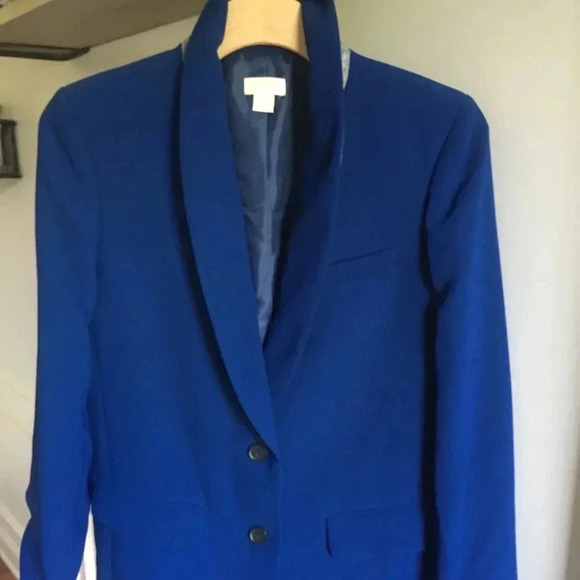 J Crew blazer • NWOT • blue • 6 grey collar detail - Picture 6 of 7